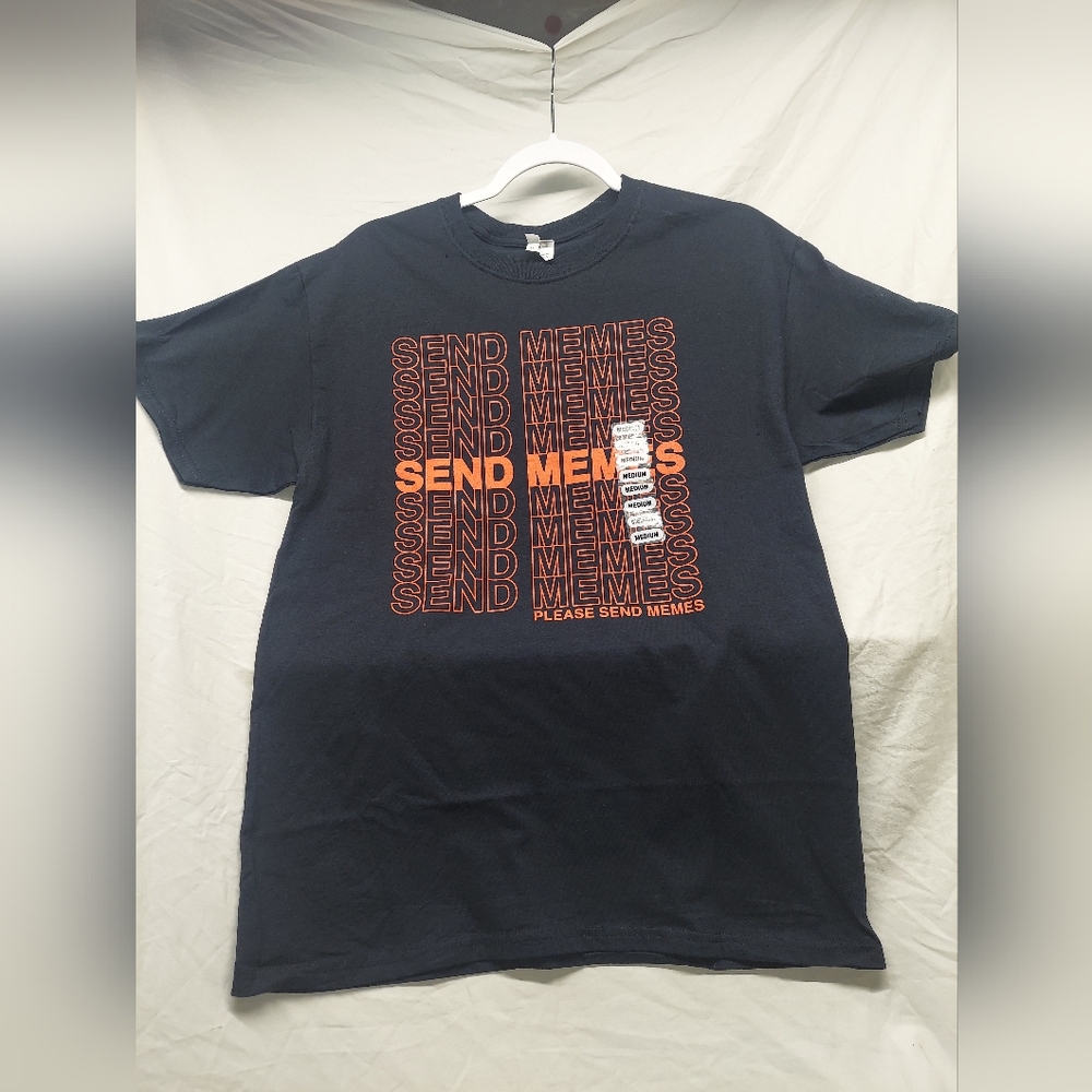 "Please Send Memes" 100% Cotton Short Sleeves Black T-Shirt Size Medium